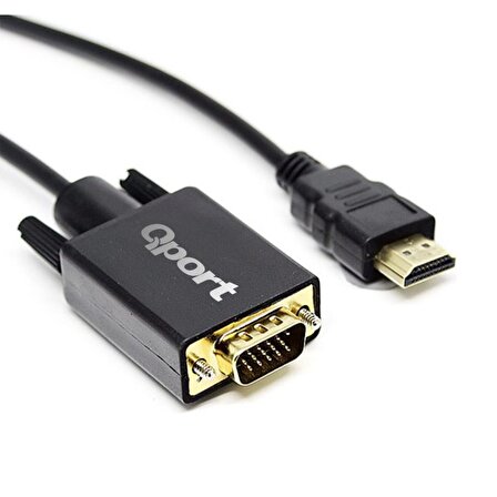 QPORT Q-HVG18 HDMI=-VGA 1,8m ÇEVİRİCİ KABLO