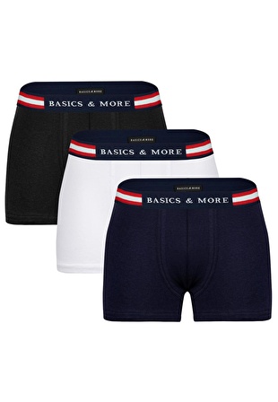 Basics&More Erkek 3lü Pack Lastikli Boxer