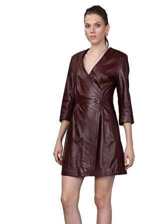 Basics&More Kadın Hakiki Deri Elbise DR01