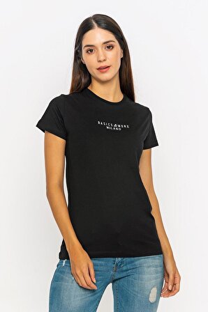 Basics&More Kadın Bisiklet Yaka T-Shirt BM-1974