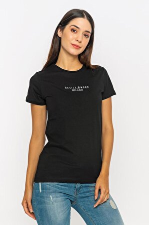 Basics&More Kadın Bisiklet Yaka T-Shirt BM-1974