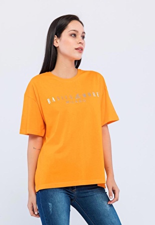 Basics&More Kadın Oversize Bisiklet Yaka T-Shirt 2022/801