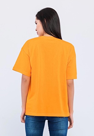 Basics&More Kadın Oversize Bisiklet Yaka T-Shirt 2022/801