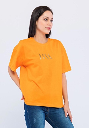 Basics&More Kadın Oversize Bisiklet Yaka T-Shirt 2022/802