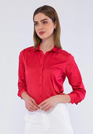 Basics&More Kadın Düz Renk Gömlek BSM005