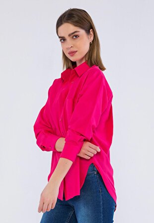 Basics&More Kadın Düz Renk Gömlek BSM006