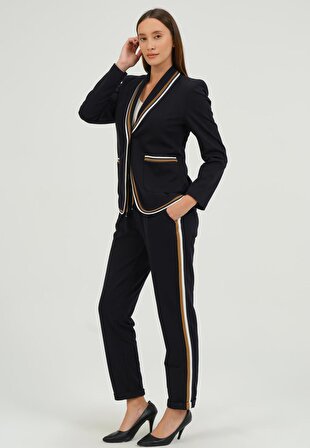 Basics&More Kadın Lacivert Pantolon Ceket Takım 2277