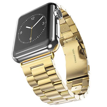E2M Apple Watch Uyumlu 42-44MM KRD-05 KLASIK METAL ALTIN 