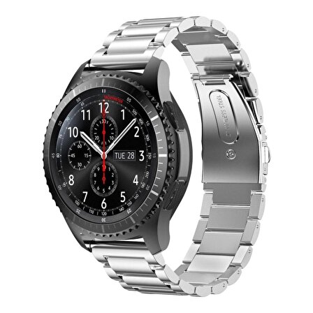 E2M Samsung Watch 20mm KRD-05 Klasik Metal Gümüş Kordon