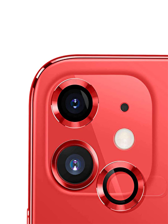 Binano Metal Ring Iphone 13/13 Mini Kırmızı Kamera