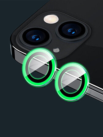 Binano Iphone 13/13 Mini Fosforlu Yeşil Kamera Koruyucu
