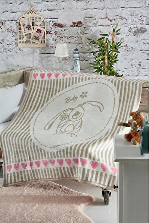 Komfort Home Akrilik-Pamuklu Tavşan 100x120 cm Bebek Battaniyesi Çok Renkli