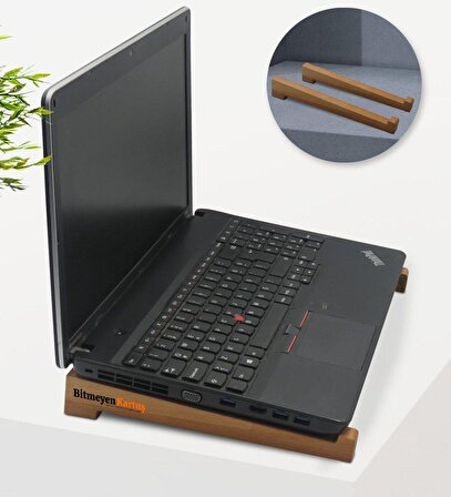 Firmalara Özel Logolu Taşınabilir Ahşap Notebook Laptop Standı – 10 Adet
