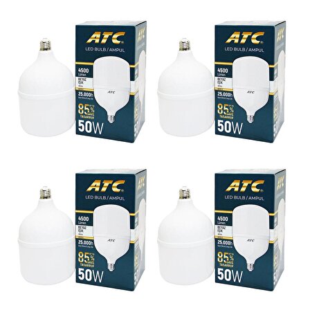 ATC Led Bulb Ampul 50 W Beyaz Işık x 4 Adet