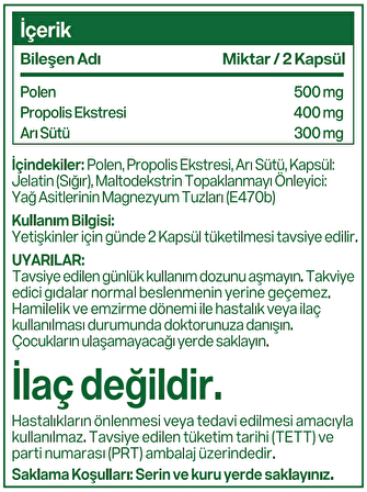 Multimed Bee Complex (Propolis, Arı sütü, Polen) 60 Kapsül