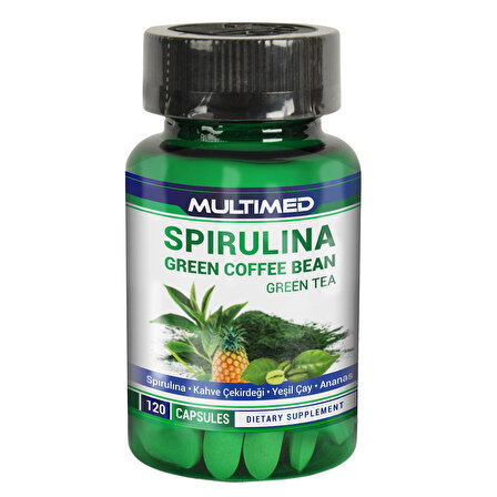 Multimed Spirulina Yeşil Kahve Çekirdeği Yeşil Çay Ananas 120 Kapsül