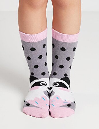 Panda&Crema Kız Soket Çorap 2'li