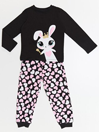 Tatlı Tavşan Kız Çocuk T-shirt Pantolon Takım