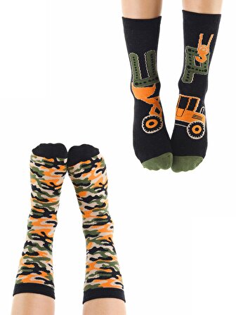 Up Dozer Erkek Çocuk 2’li Soket Çorap Takım
