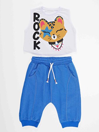 Rocker Leo Kız Çocuk T-Shirt Kapri Takım
