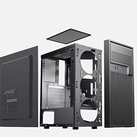 Power Boost VK-1651 500 W Tek Fanlı Siyah ATX Bilgisayar Kasası