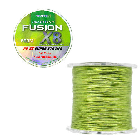 Remixon Fusion 600m ip Misina X8 Sarım Green İp Örgü Yeşil