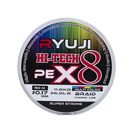 Ryuji Hi-Tech PE X8 150m Multicolor İp Misina