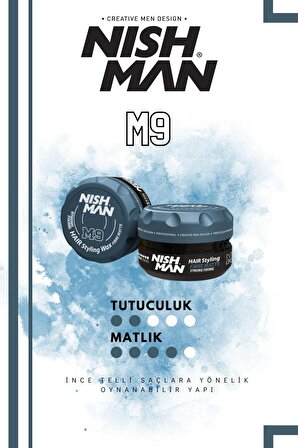 M9 Saç Şekillendirici Ultra Mat Wax / Ince Telli Saç Tiplerine Yönelik 100 Ml