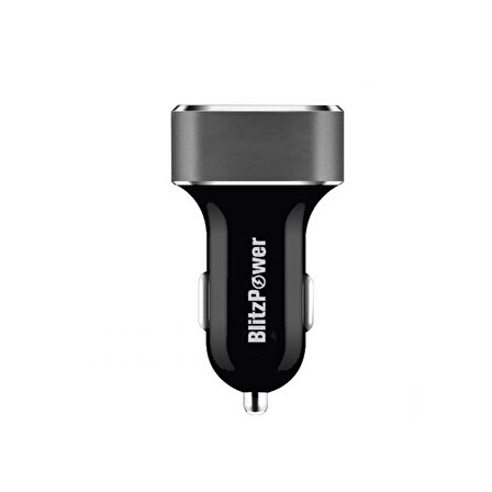 BlitzPower Çift USB Çıkışlı 2.4A Universal Hızlı Araç Şarj Cihazı Siyah