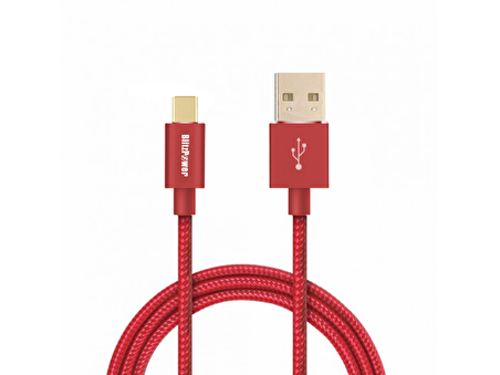 BlitzPower Örgülü USB Type-C Şarj Kablosu Silver