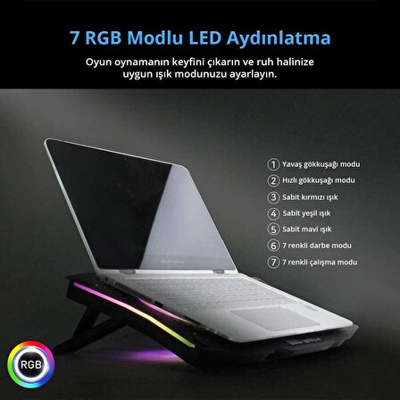 Juo GT RGB Çift Fanlı 10 - 18 inç Laptop Soğutucu