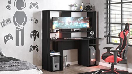 Robin Home Dragon Oyuncu Masası Gamer Masa Gaming Bilgisayar Masası Siyah