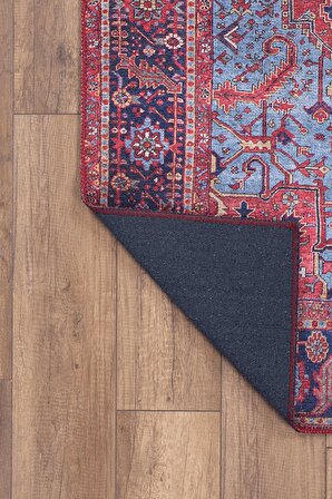 Artloop Vintage Blues Dekoratif Bordo Halı AL 162