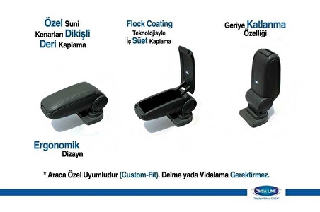 OMSA Seat İbiza 6J Siyah Kol Dayama - Kolçak 2009-2016 Arası