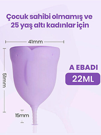 femometer® Rose 2'li Adet Kabı-Regl Kabı-Medikal Sınıf Silikon Menstrual Cup-Tampon (A + B Ebat)