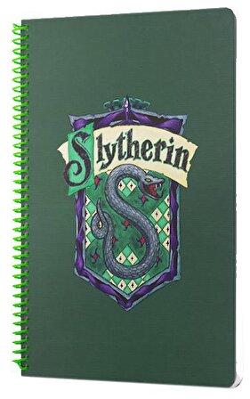 Harry Potter Slytherin Spiralli Defter Yeşil