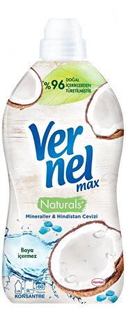 Vernel Max Naturals Taze Gül & Taze Lavanta & Hindistan Cevizi Beyazlar ve Renkliler İçin Konsantre Yumuşatıcı 3 x 1440 ml 180 Yıkama