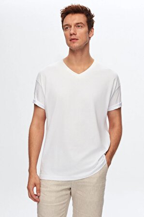 Ds Damat Slim Fit Beyaz T-Shirt 4HC141996755M 4HC141996755M