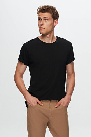 Ds Damat Slim Fit Siyah %100 Pamuk T-Shirt 4HC141996753M
