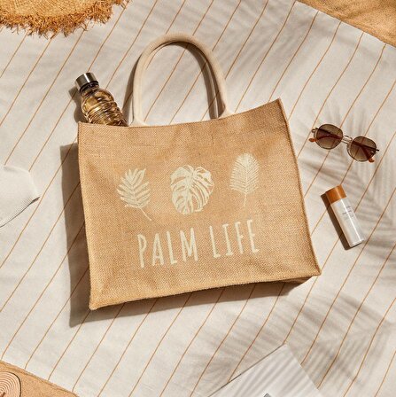 Ocean Home Textile Palm Life Jüt Çanta 42 x 12 x 35 cm