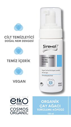 Sirenol Organik Sertifikalı Çay Ağacı Temizleme Köpüğü 150 mL