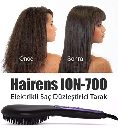 Hairens ION-700 İyonik Seramik Elektrikli Saç Düzleştirici Tarak Fırça