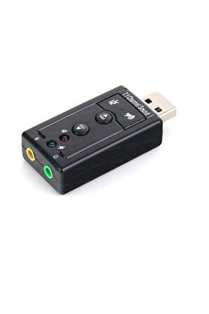 7.1 USB Ses Kartı Çevirici Dönüştürücü Kulaklık Mikrofon 3.5mm Adaptör Laptop Virtual Sound