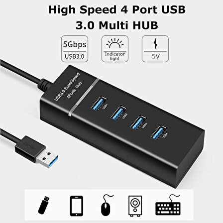 4 Port USB 3.0 Çoğaltıcı Çoklayıcı Hub Switch Çoklu Cihaz