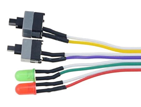 Ana Kart Power Kablosu Led Işıklı Reset Açma Kapama Butonu Kablosu On Off Switch 5064