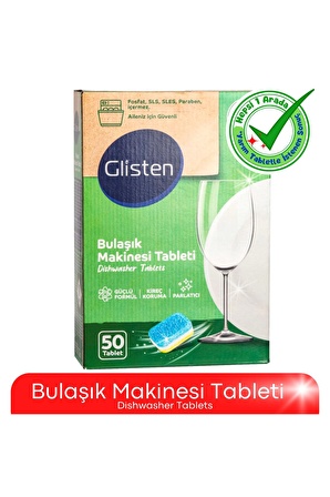 Glisten Bulaşık Makinesi Tableti 50'li (Fosfat Sls Sles Pareben Içermez)