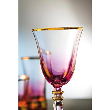 Valerio Red Wine Glass Set With Luster 4'lü