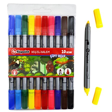 FixPoint Çift Uçlu Keçeli Kalem 10 Renk ( P-5402 )