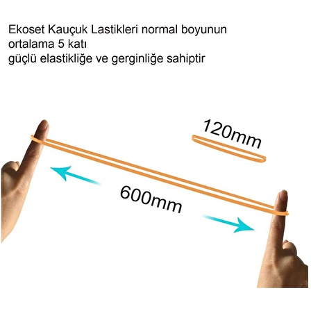 Ekoset 120x3mm Geniş Kauçuk Paket Ambalaj Lastiği 100 Adet