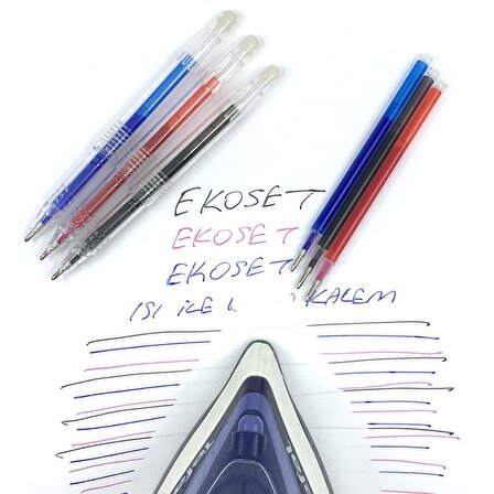Ekoset Isı ile Uçan Kalem 3 Renk (Mavi-Kırmızı-Siyah)